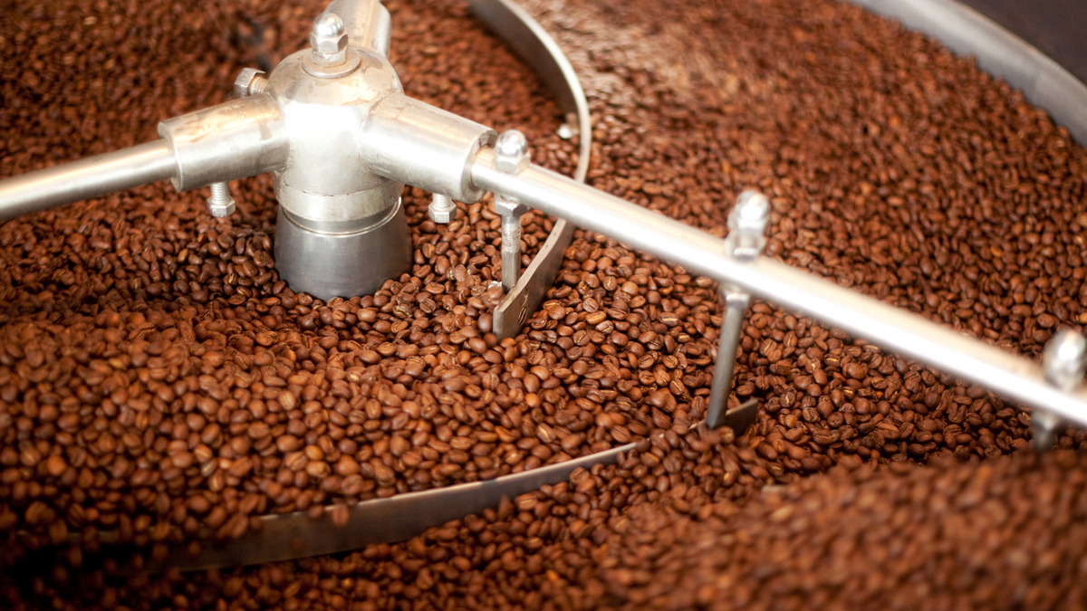 Cornish Coffee Beans in the Roaster