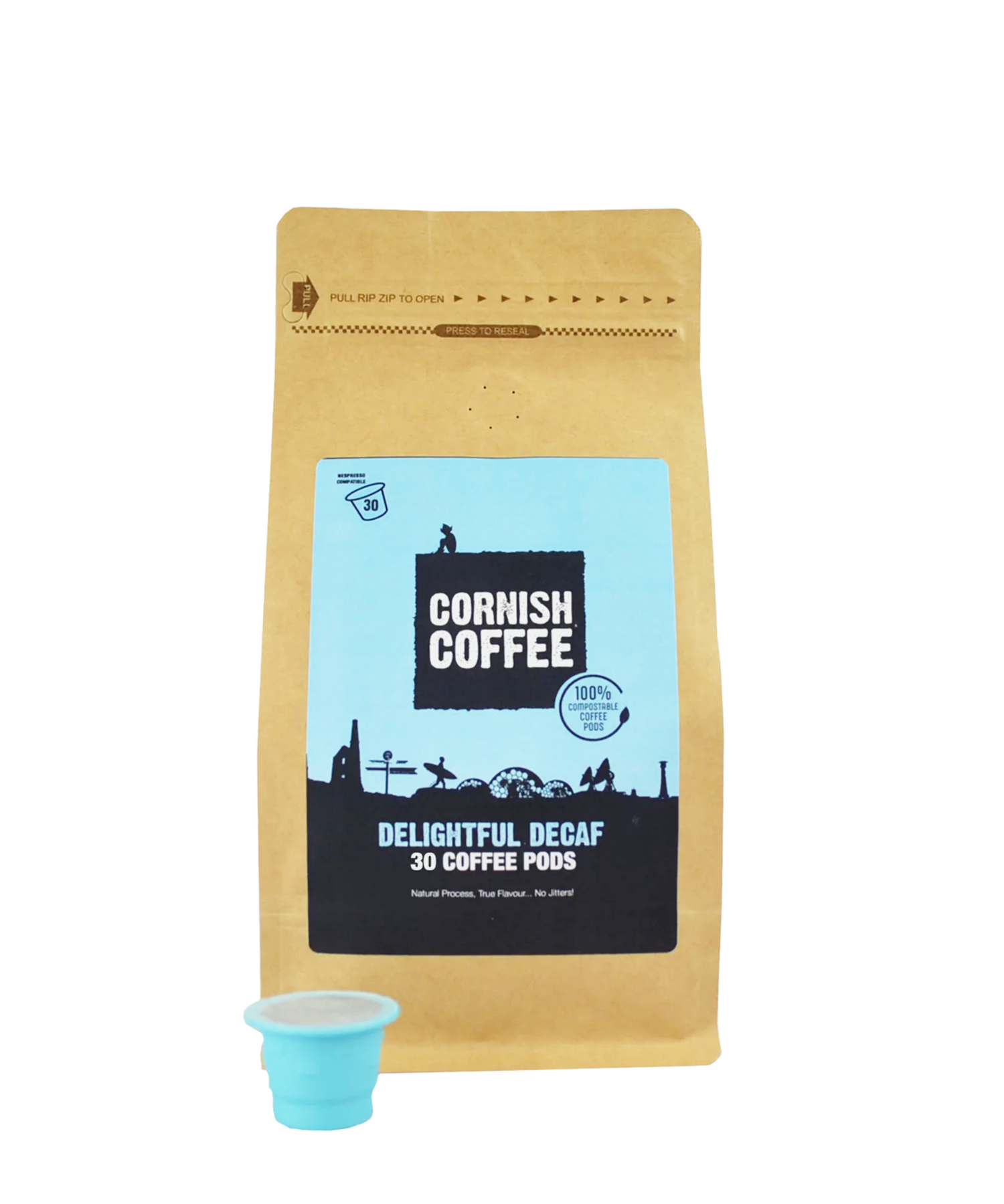 Bag of Nespresso Compatible Decaf Cornish Coffee Pods