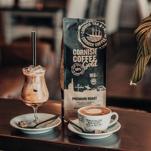 Premium Roast Cornish Coffee Beans with Latte Art and an Impressive Iced Latte